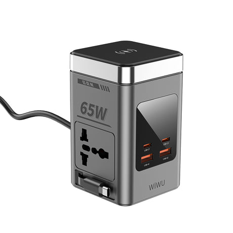 Wiwu Wi-W040 Telefon & Akıllı Saat & Kulaklık İçin GaN 65W 8in1 Şarj İstasyonu