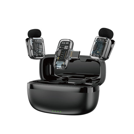 Wiwu Wi-WM008 2in1 Type-C Portlu ANC Özellikli Kablosuz Yaka Mikrofonu