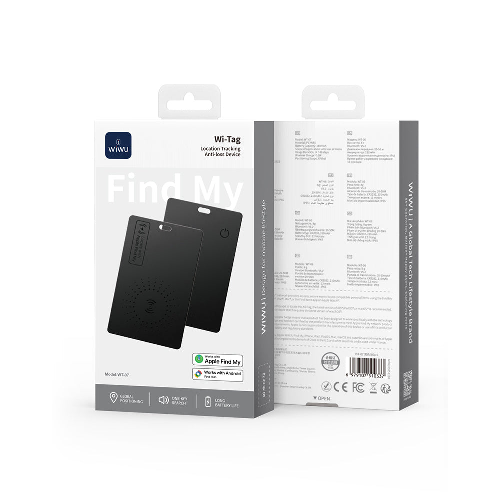 Wiwu WT-07 iTag iOS Find My Destekli Kartlık Tasarımlı Kaybolmaya Karşı GPS Akıllı Takip Cihazı