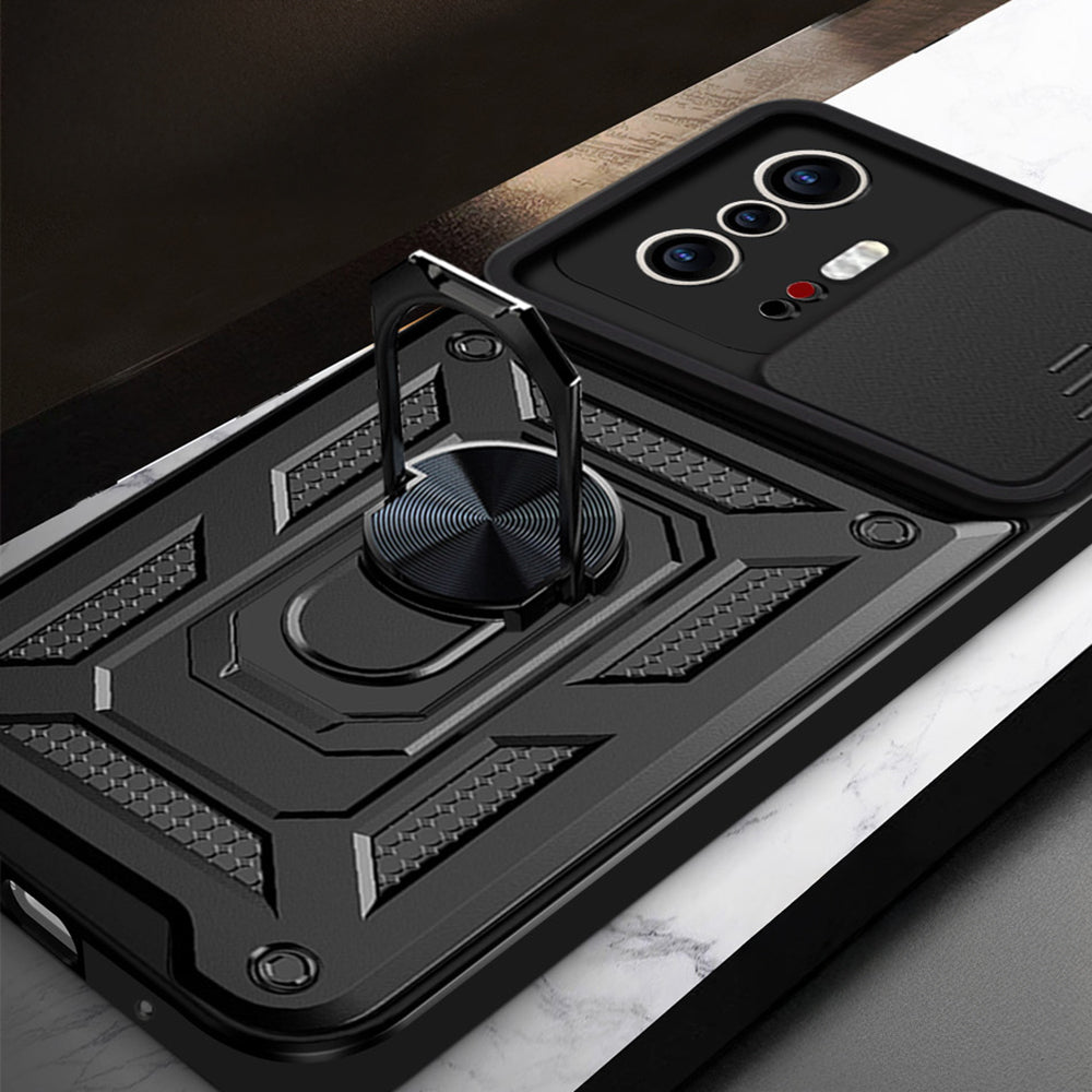 Xiaomi 11T Pro 5G Kılıf Magnetik Standlı Kamera Korumalı Zore Sürgülü Vega Kapak
