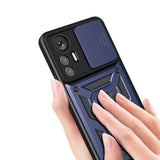 Xiaomi Mi 12 Lite Kılıf Magnetik Standlı Kamera Korumalı Zore Sürgülü Vega Kapak