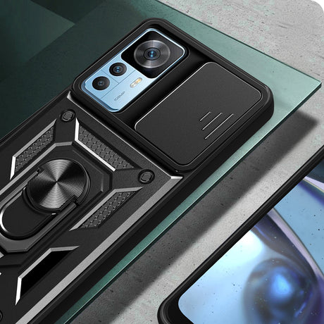 Xiaomi Mi 12T Kılıf Magnetik Standlı Kamera Korumalı Zore Sürgülü Vega Kapak