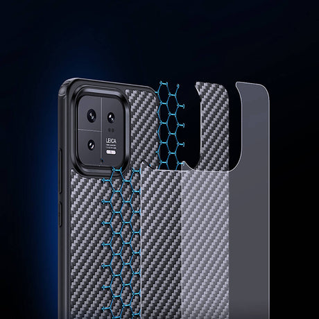Xiaomi Mi 13 Pro Kılıf Aramid Karbon Fiber M-safe Özellikli Wlons Radison Kapak