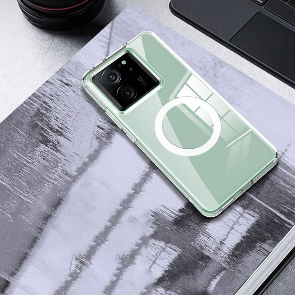 Xiaomi Mi 13T Pro Kılıf Sert PC Arka Yüzey Wireless Şarj Özellikli Zore Flet M-safe Kapak