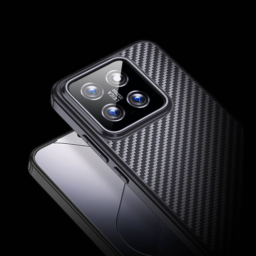 Xiaomi Mi 14 Pro Kılıf Aramid Karbon Fiber M-safe Özellikli Wlons Radison Kapak