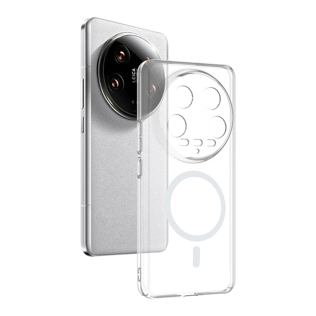 Xiaomi Mi 14 Ultra Kamera Korumalı M-Safe Şarj Özellikli Şeffaf Zore London Sert PC Kapak