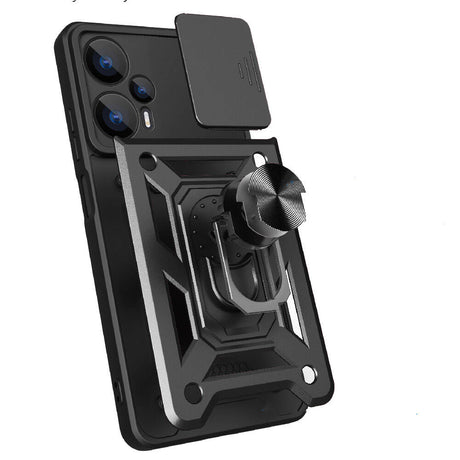 Xiaomi Poco F5 Kılıf Magnetik Standlı Kamera Korumalı Zore Sürgülü Vega Kapak