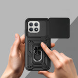 Xiaomi Poco F8 Pro Kılıf Magnetik Standlı Kamera Korumalı Zore Sürgülü Vega Kapak