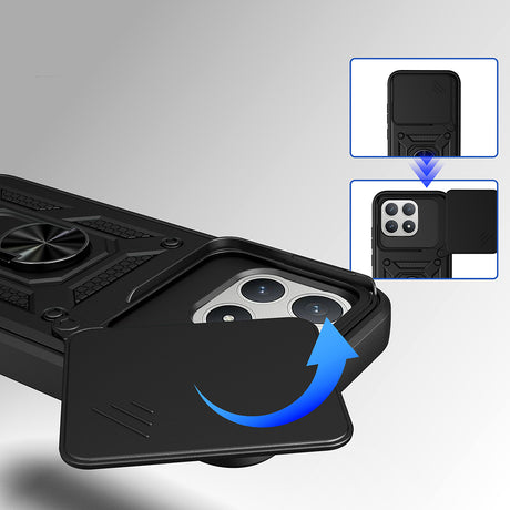 Xiaomi Poco F8 Pro Kılıf Magnetik Standlı Kamera Korumalı Zore Sürgülü Vega Kapak
