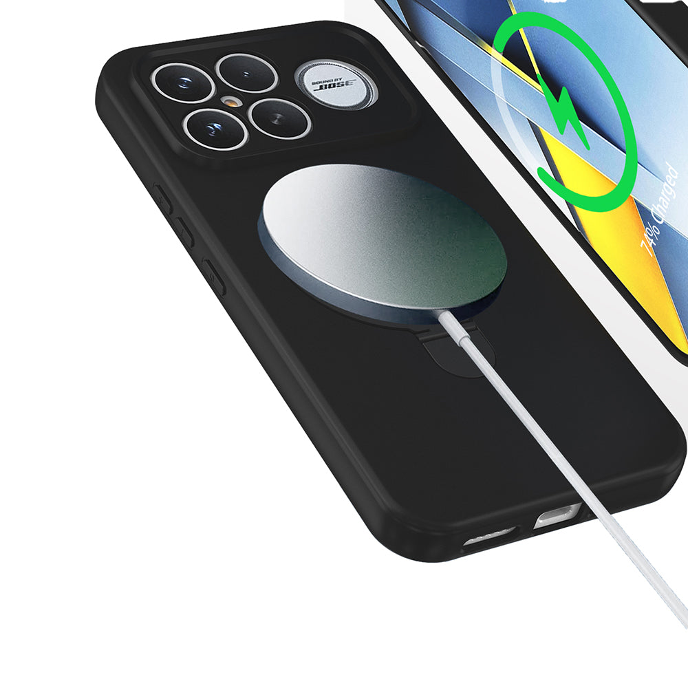 Xiaomi Poco F8 Ultra Kılıf M-safe Şarj Özellikli Standlı Zore Samara Kapak