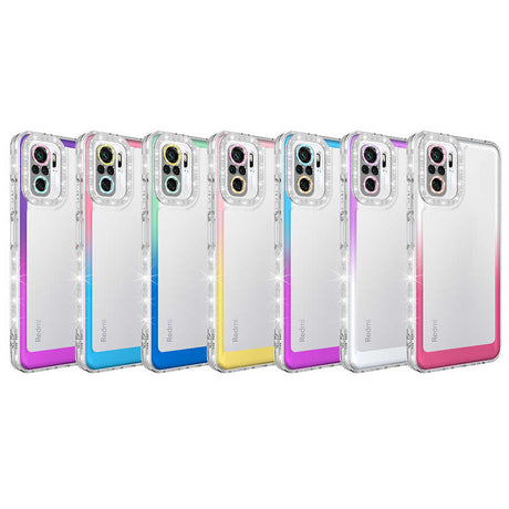 Xiaomi Poco M5S Kılıf Simli ve Renk Geçiş Tasarımlı Lens Korumalı Zore Park Kapak