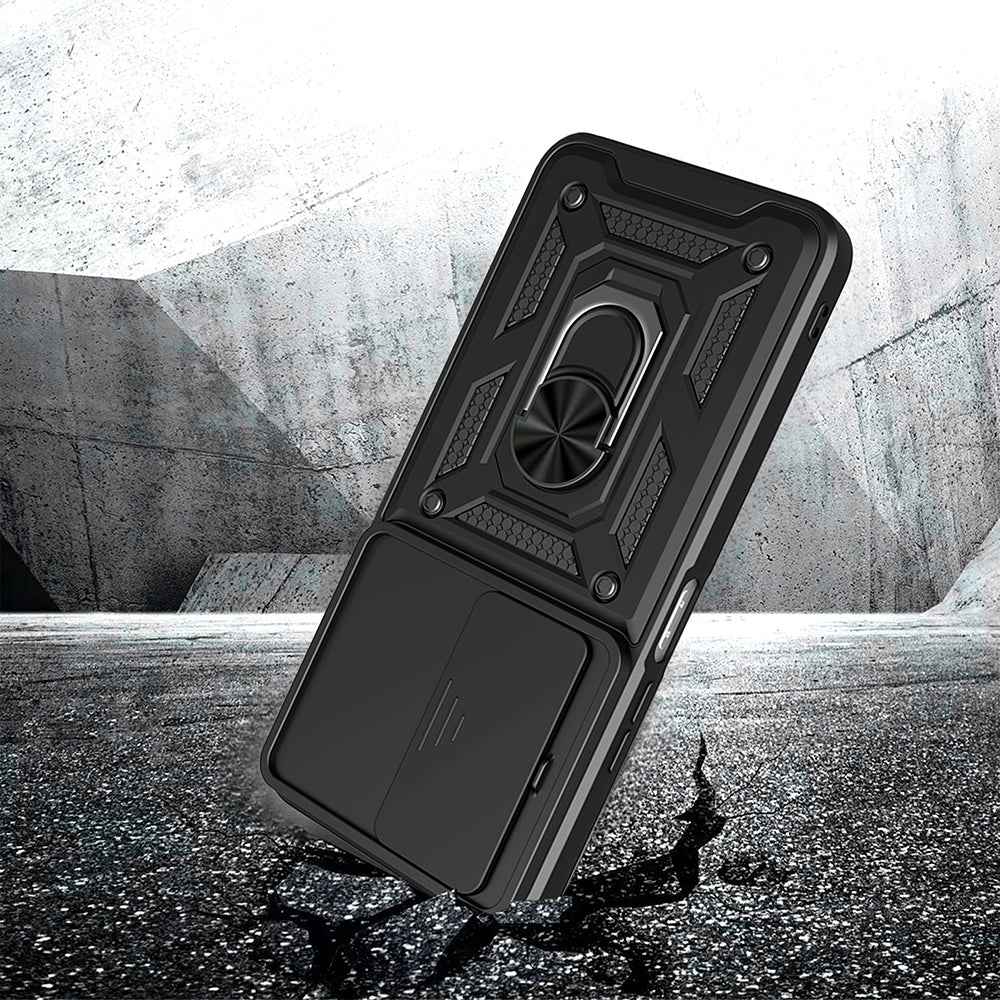 Xiaomi Redmi 15 Kılıf Magnetik Standlı Kamera Korumalı Zore Sürgülü Vega Kapak