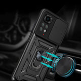 Xiaomi Redmi Note 11S Global Kılıf Magnetik Standlı Kamera Korumalı Zore Sürgülü Vega Kapak