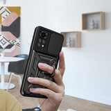 Xiaomi Redmi Note 11S Global Kılıf Magnetik Standlı Kamera Korumalı Zore Sürgülü Vega Kapak