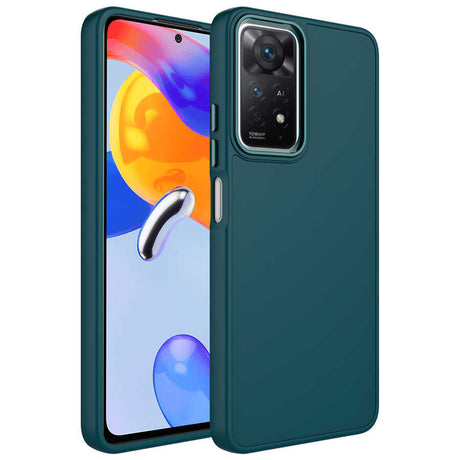 Xiaomi Redmi Note 11S Global Kılıf Metal Çerçeve ve Buton Tasarımlı Silikon Zore Luna Kapak