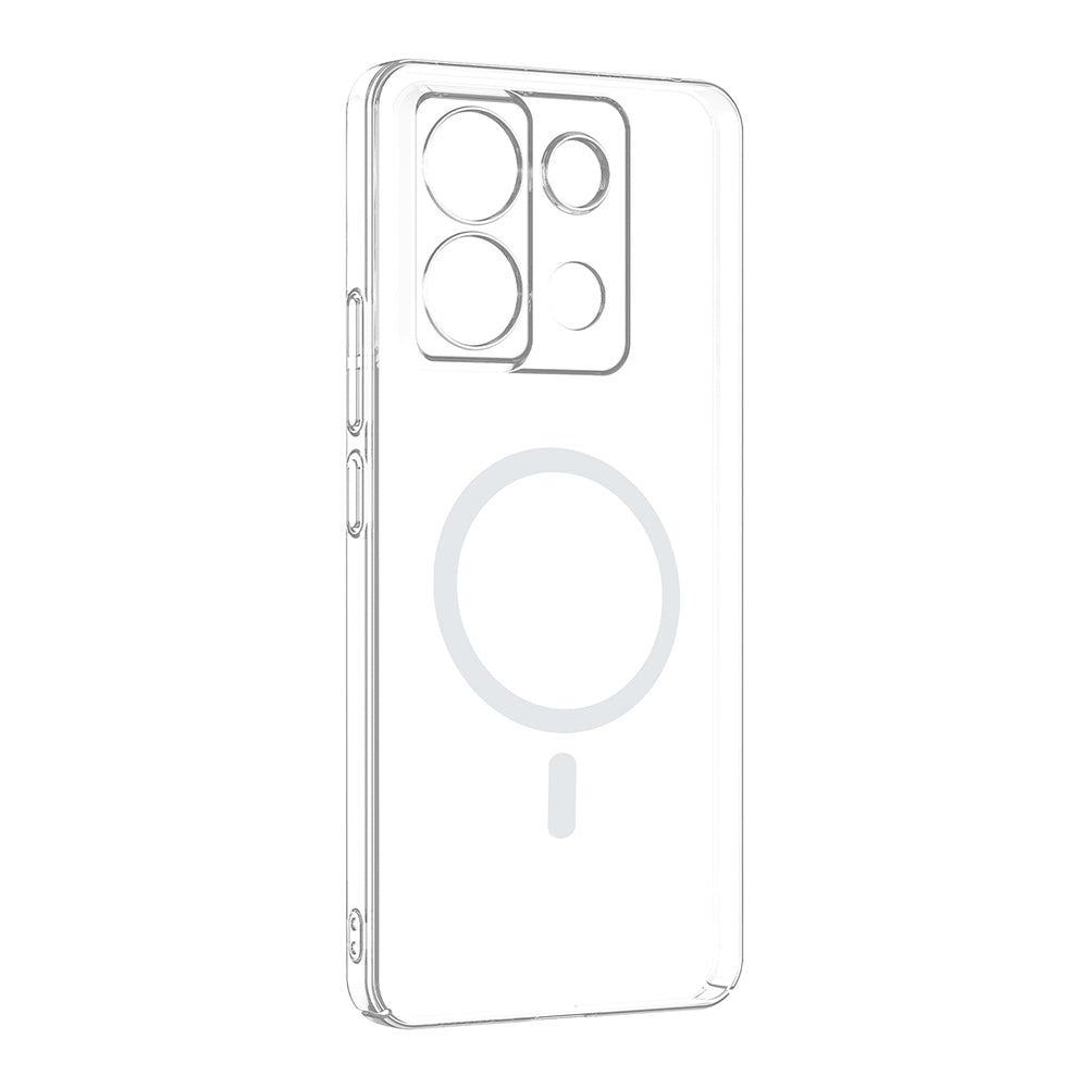 Xiaomi Redmi Note 13 Pro 4G Kamera Korumalı M-Safe Şarj Özellikli Şeffaf Zore London Sert PC Kapak