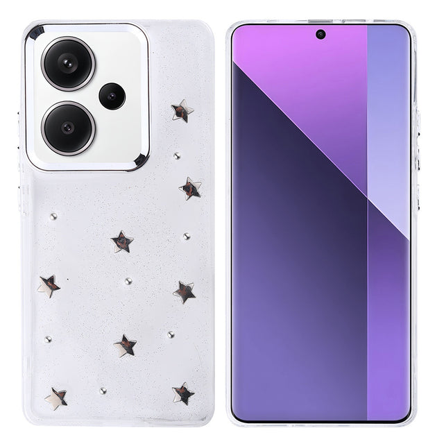Xiaomi Redmi Note 13 Pro Plus 5G Kılıf Airbag Tasarımlı Simli Şeffaf Zore Kutup Kapak