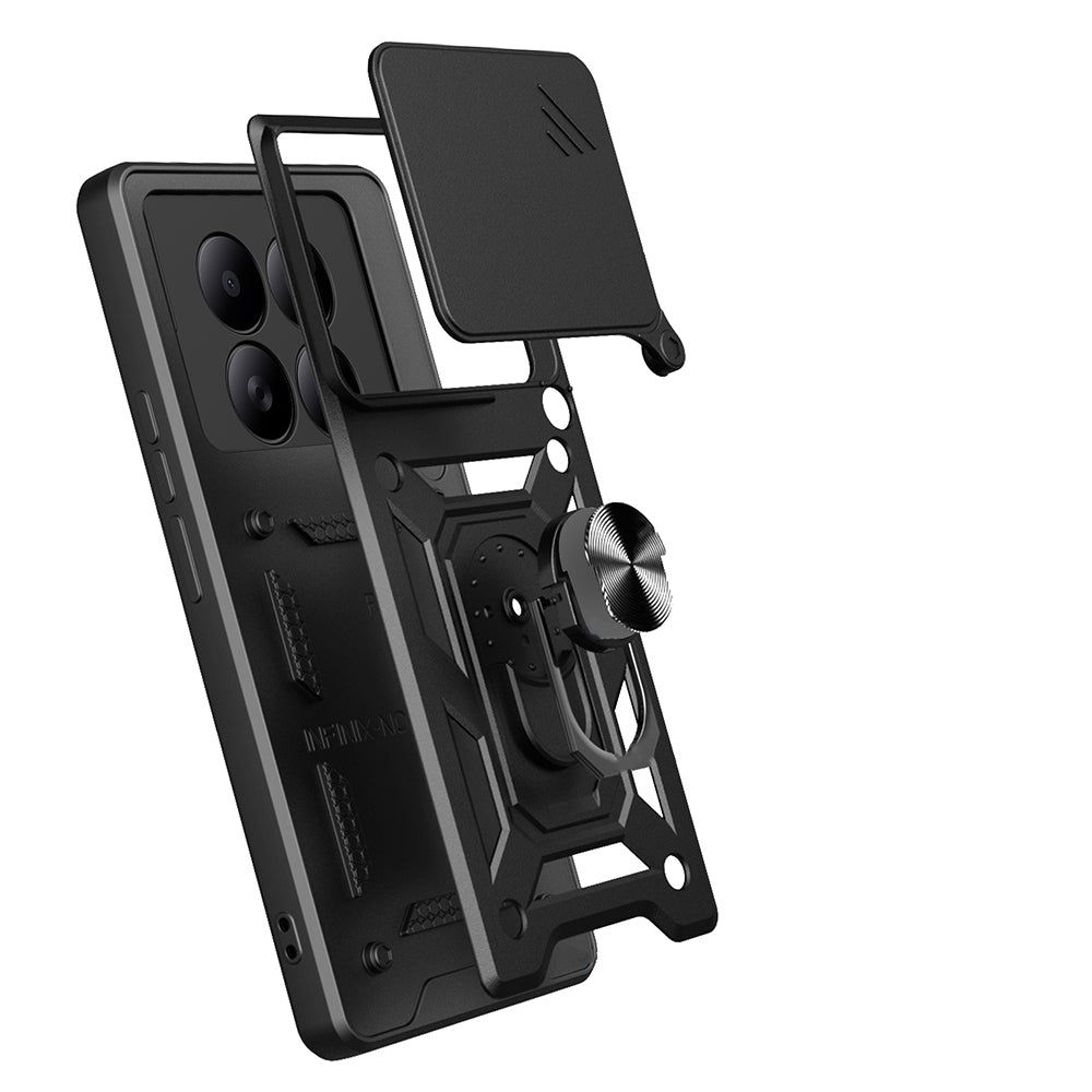 Xiaomi Redmi Note 15 4G Kılıf Magnetik Standlı Kamera Korumalı Zore Sürgülü Vega Kapak