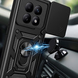 Xiaomi Redmi Note 15 5G Kılıf Magnetik Standlı Kamera Korumalı Zore Sürgülü Vega Kapak