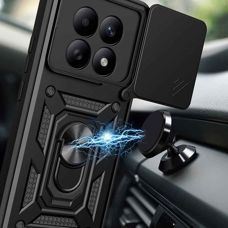 Xiaomi Redmi Note 15 5G Kılıf Magnetik Standlı Kamera Korumalı Zore Sürgülü Vega Kapak