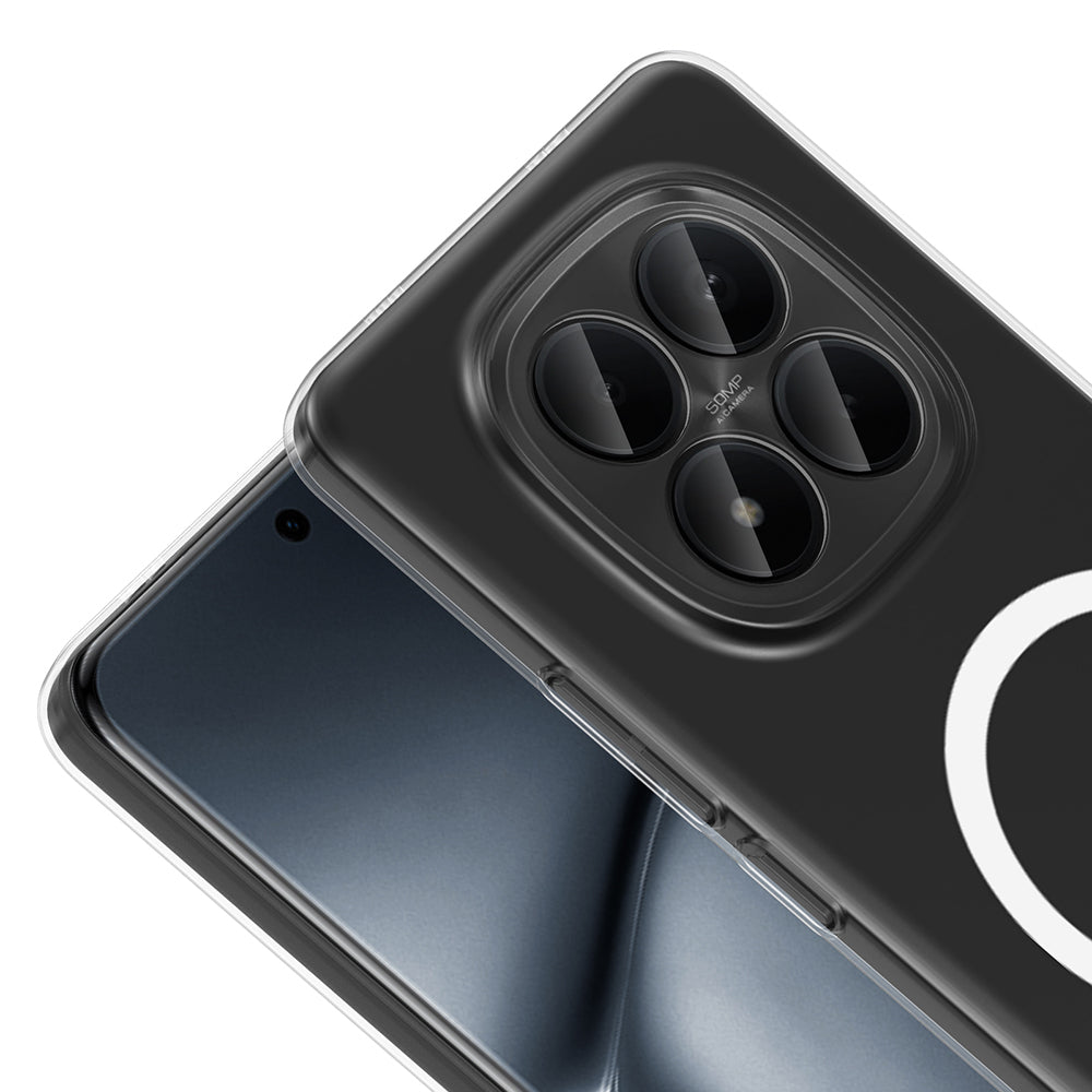 Xiaomi Redmi Note 15 Pro 4G Kamera Korumalı M-Safe Şarj Özellikli Şeffaf Zore London Sert PC Kapak