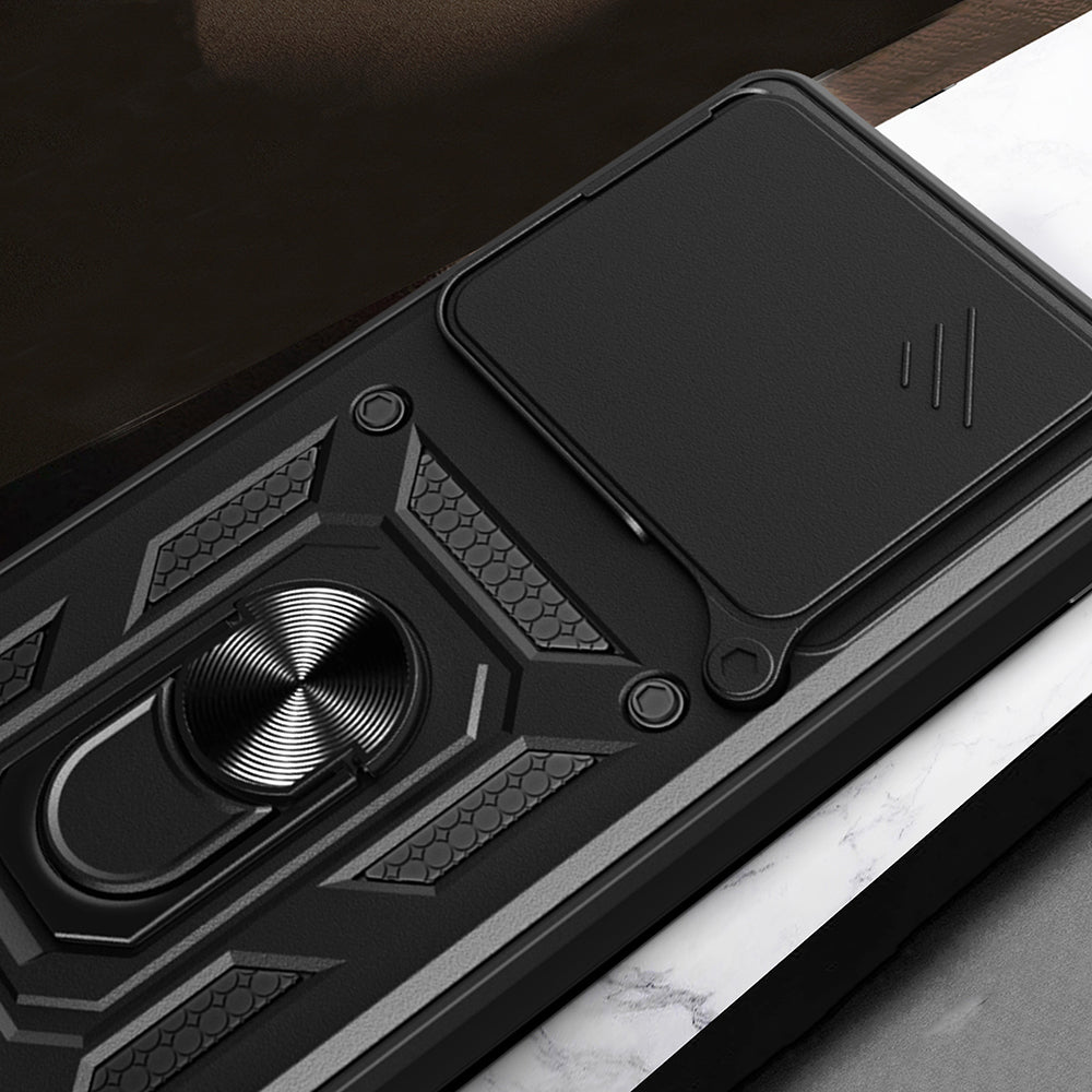 Xiaomi Redmi Note 15 Pro 4G Kılıf Magnetik Standlı Kamera Korumalı Zore Sürgülü Vega Kapak