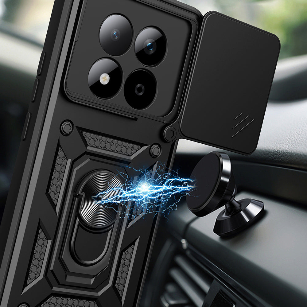 Xiaomi Redmi Note 15 Pro Kılıf Magnetik Standlı Kamera Korumalı Zore Sürgülü Vega Kapak