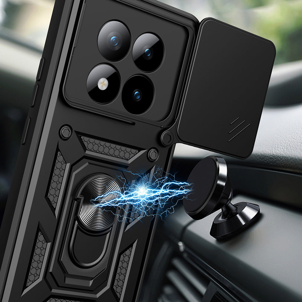 Xiaomi Redmi Note 15 Pro Plus Kılıf Magnetik Standlı Kamera Korumalı Zore Sürgülü Vega Kapak