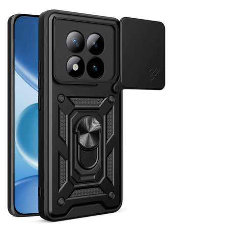 Xiaomi Redmi Note 15 Pro Plus Kılıf Magnetik Standlı Kamera Korumalı Zore Sürgülü Vega Kapak
