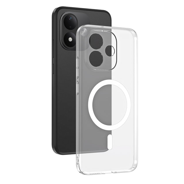 Xiaomi Redmi Note 17 Kamera Korumalı M-Safe Şarj Özellikli Şeffaf Zore London Sert PC Kapak
