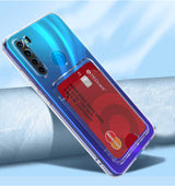 Xiaomi Redmi Note 8 Kılıf Kartlıklı Şeffaf Zore Setra Clear Silikon Kapak