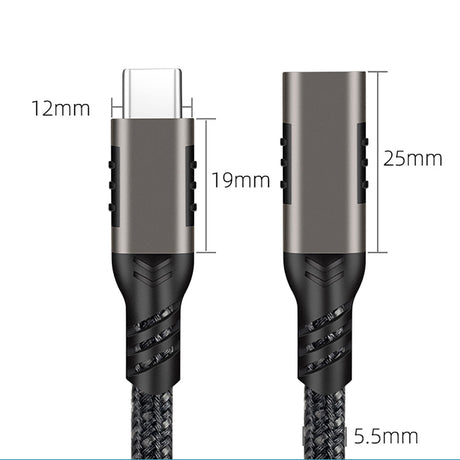 Zore Extension USB3.2 Type-C PD Uzatma Kablosu 100W 20Gbps 4K@60Hz 0.2 Metre