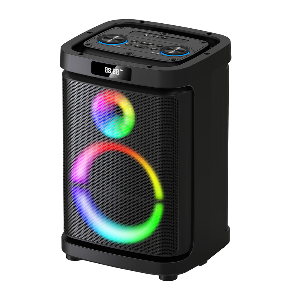 Zore GD-1019 Dijital LED Göstergeli Çift Mikrofonlu RGB TWS 10 inç Stereo Bass Kablosuz Karaoke Hoparlör