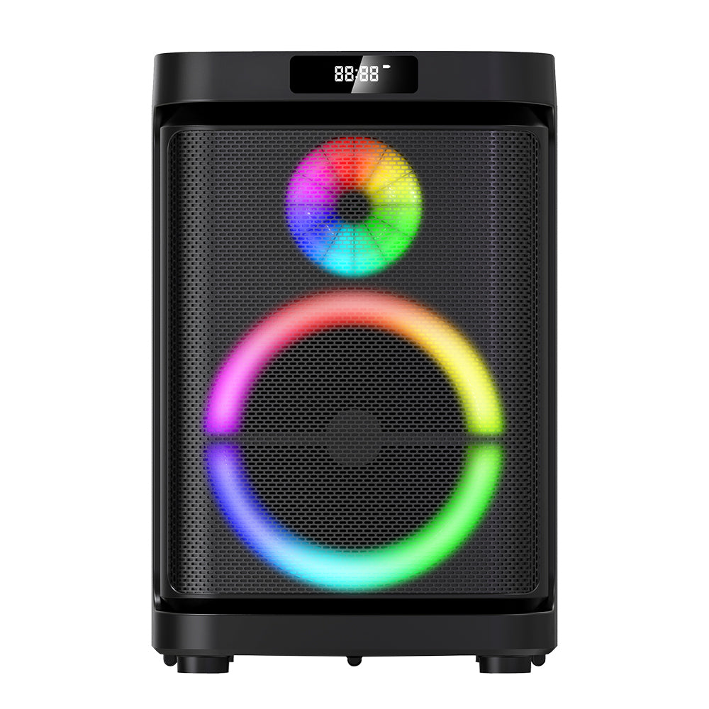 Zore GD-1019 Dijital LED Göstergeli Çift Mikrofonlu RGB TWS 10 inç Stereo Bass Kablosuz Karaoke Hoparlör