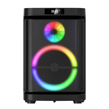 Zore GD-1019 Dijital LED Göstergeli Çift Mikrofonlu RGB TWS 10 inç Stereo Bass Kablosuz Karaoke Hoparlör