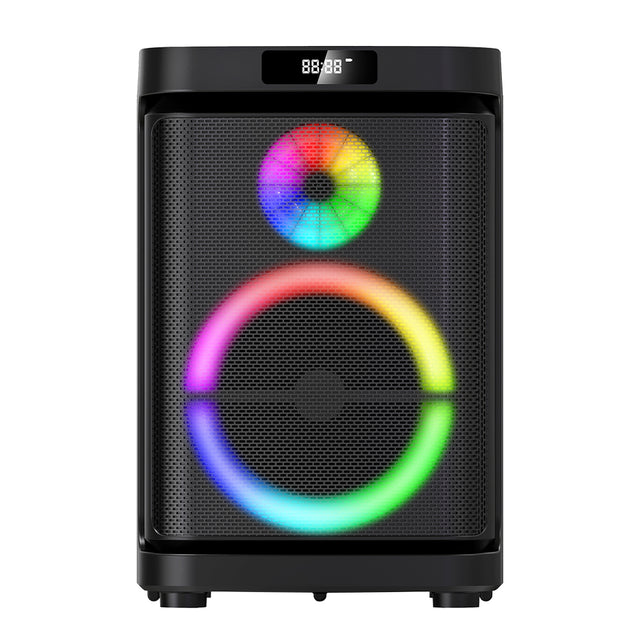 Zore GD-1019 Dijital LED Göstergeli Çift Mikrofonlu RGB TWS 10 inç Stereo Bass Kablosuz Karaoke Hoparlör