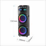 Zore GD-2016 Dijital LED Göstergeli FM Radyolu Mikrofonlu RGB TWS Çift 12 inç Stereo Bass Kablosuz Karaoke Hoparlör