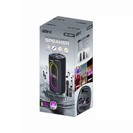 Zore GD-2611 Dijital LED Göstergeli Mikrofonlu RGB TWS Çift 6.5 inç Stereo Bass Kablosuz Karaoke Hoparlör