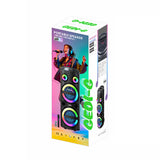 Zore GD-2851 Dijital LED Göstergeli FM Radyolu Mikrofonlu RGB TWS Çift 8 inç Stereo Bass Kablosuz Karaoke Hoparlör