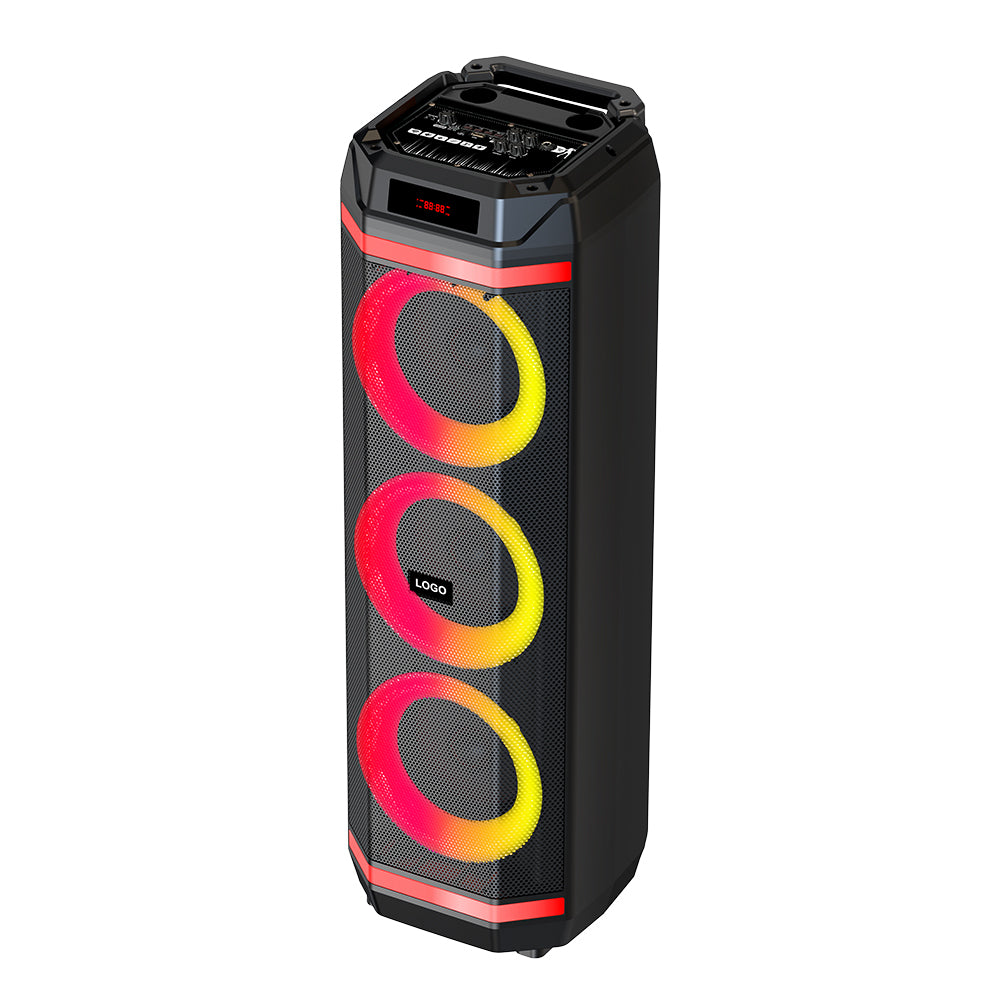 Zore GD-2889 Dijital LED Göstergeli Mikrofonlu RGB Üçlü 8 inç Stereo Bass Kablosuz Karaoke Hoparlör