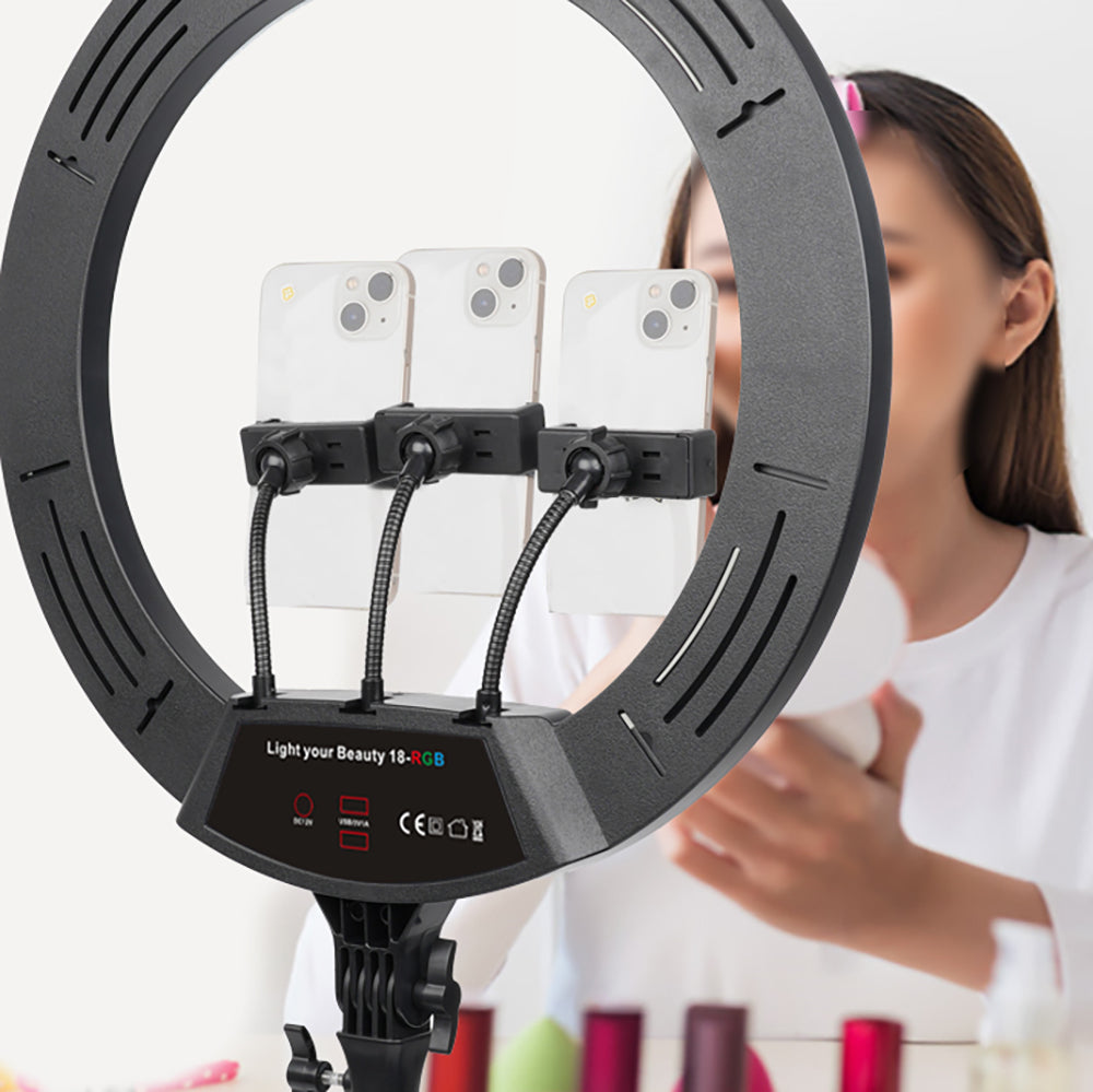 Zore LJJ22 RGB Light 56cm Işıklı Telefon Tutucu Ring Light