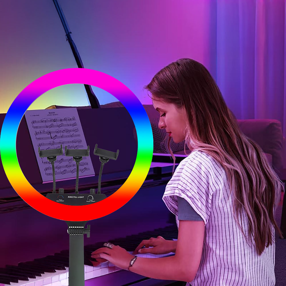 Zore MJ-18 Uzaktan Kumandalı 45cm Işıklı Telefon Tutucu Ring Light