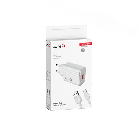 Zore Play Serisi PL1 Type-C 2in1 Seyahat Şarj Aleti 12W