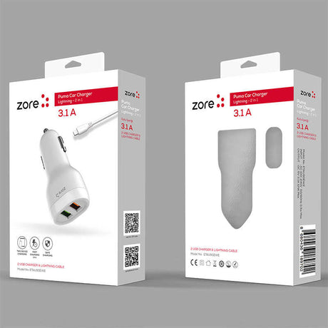 Zore Puma Serisi 2 in 1 Type-C Araç Şarj Aleti