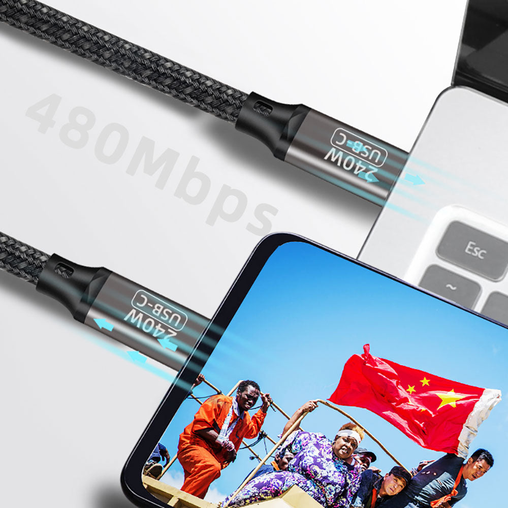 Zore QG02 Type-C to Type-C PD3.1 Data Kablosu 240W 480Mbps 2 Metre