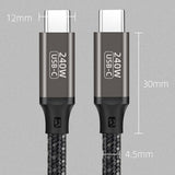 Zore QG02 Type-C to Type-C PD3.1 Data Kablosu 240W 480Mbps 2 Metre