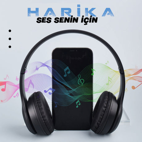 Zore ST95 Güçlü Ses Özelliği Ayarlanabilir ve Katlanabilir Kulak Üstü Bluetooth Kulaklık