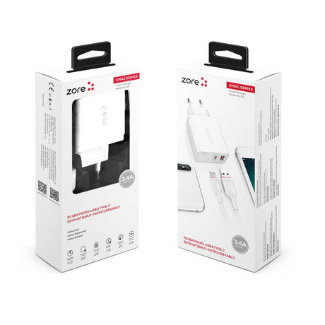 ​Zore XMac Serisi ZR-X2 Micro 2 in 1 Şarj Seti