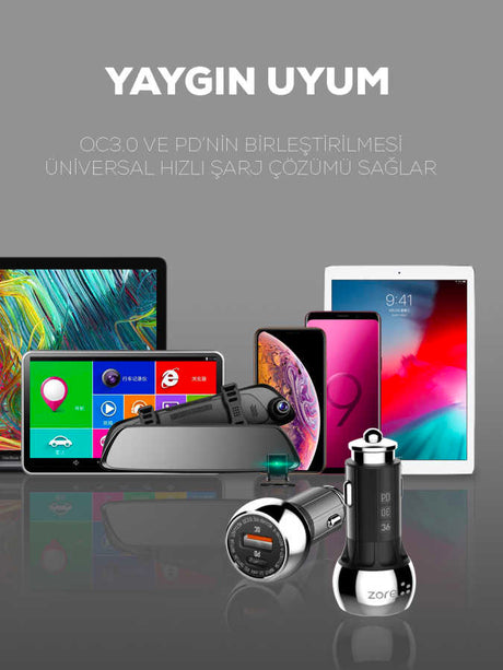 Zore ZR-C1 Type-C 2 in 1 Araç Şarj Seti